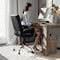 Flash Furniture Black Leather Rose Gold Frame Mid-Back Chair GO-2286M-BK-RSGLD-GG - alternate 7